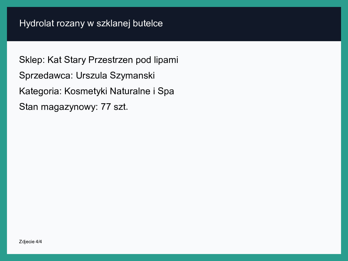 Hydrolat różany w szklanej butelce