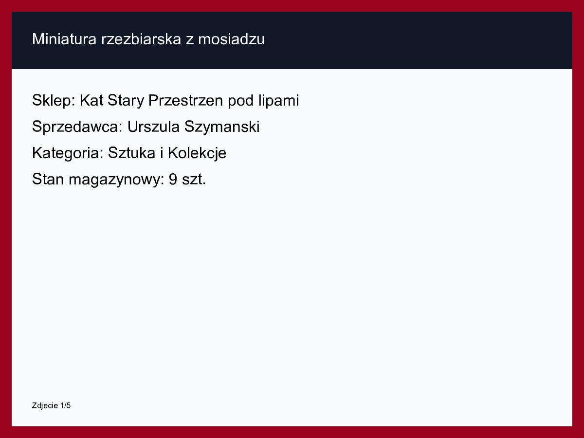 Miniatura rzeźbiarska z mosiądzu
