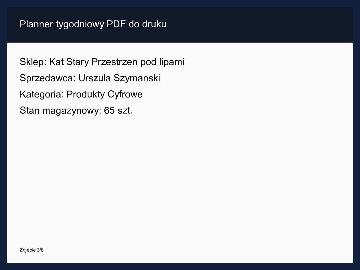 Planner tygodniowy PDF do druku