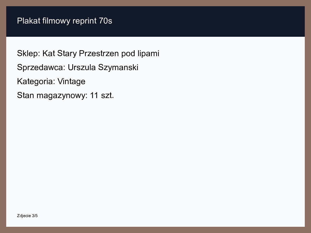 Plakat filmowy reprint 70s