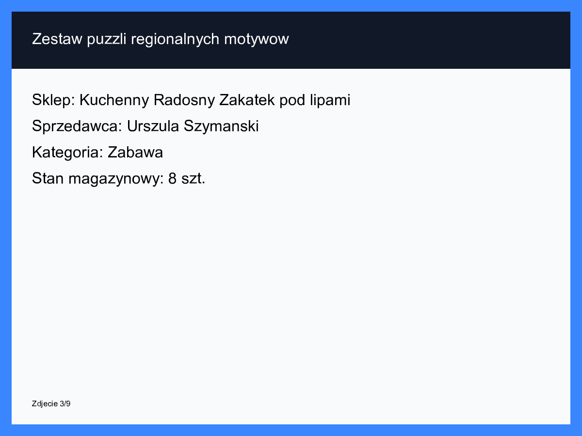 Zestaw puzzli regionalnych motywów