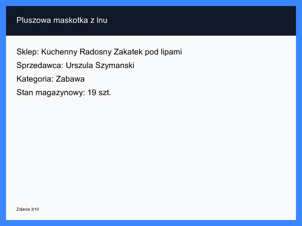 Pluszowa maskotka z lnu