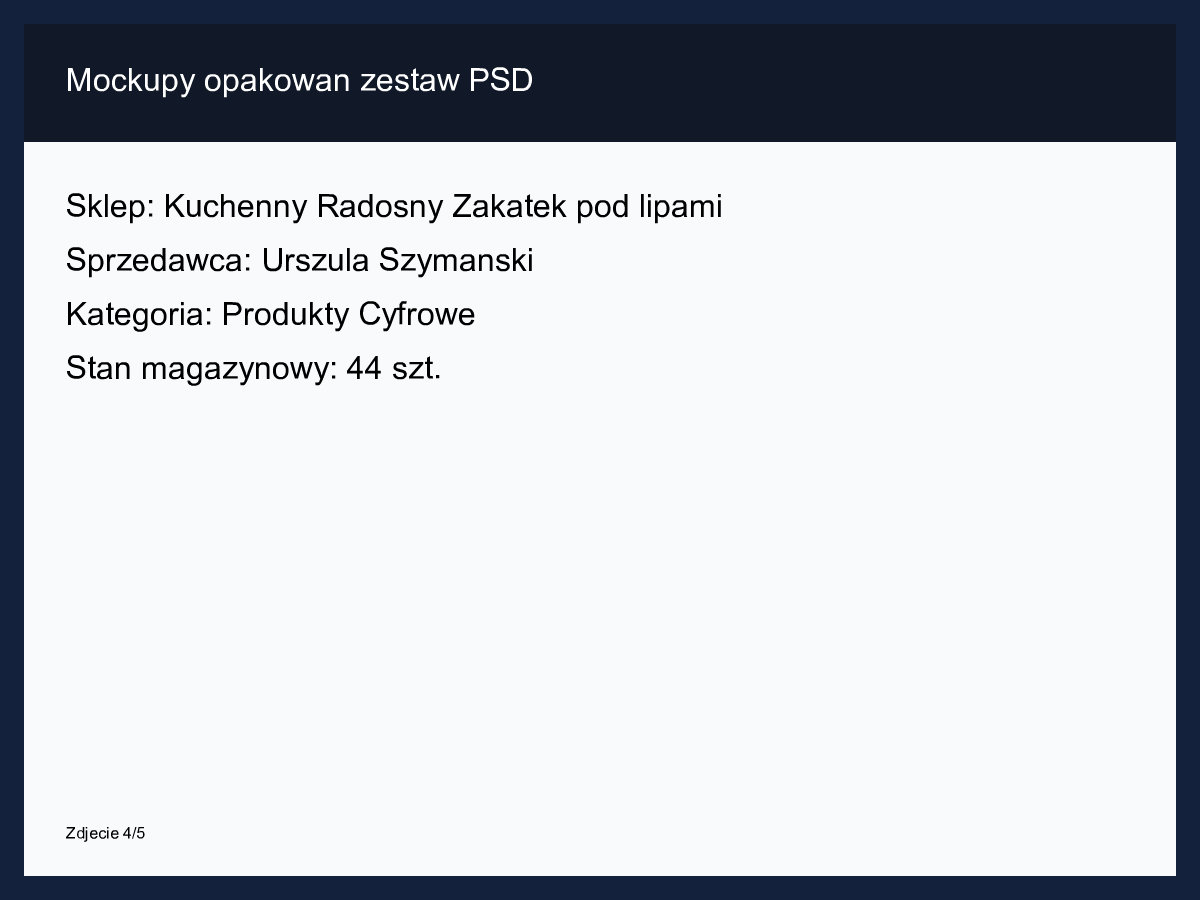 Mockupy opakowań zestaw PSD