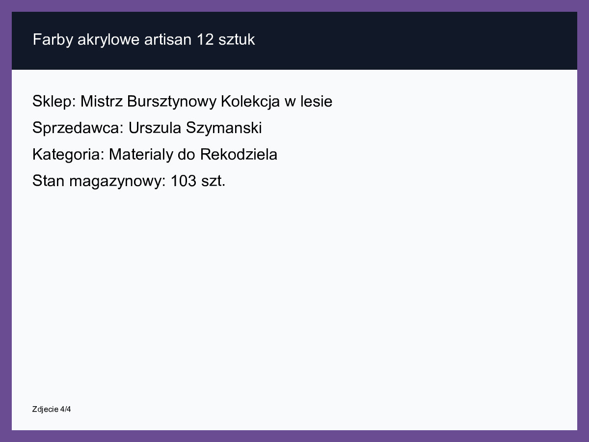 Farby akrylowe artisan 12 sztuk