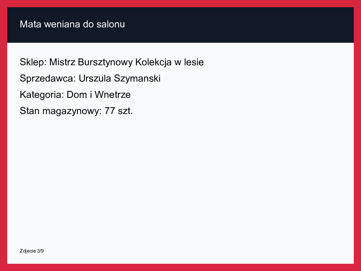 Mata wełniana do salonu