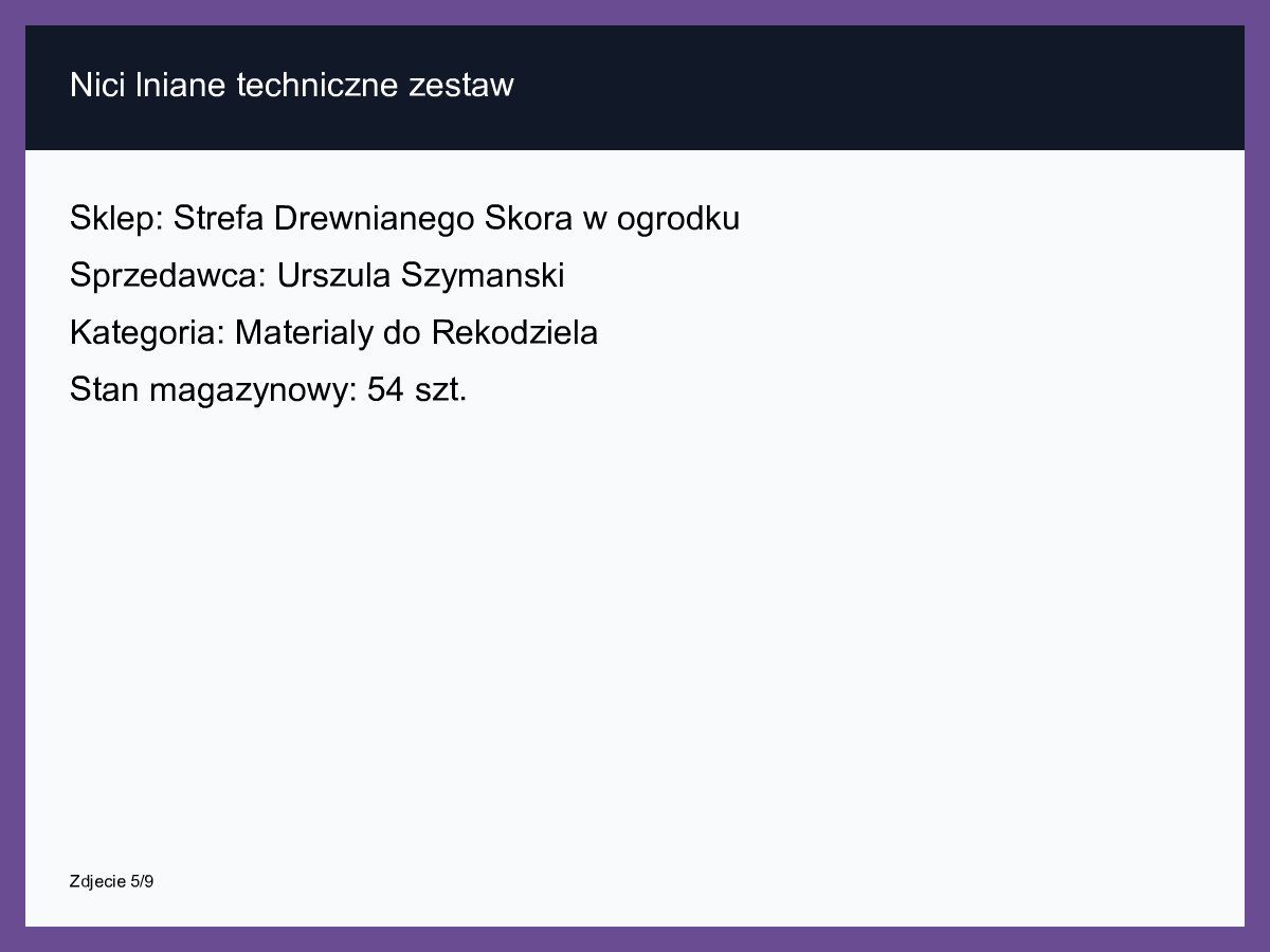 Nici lniane techniczne zestaw