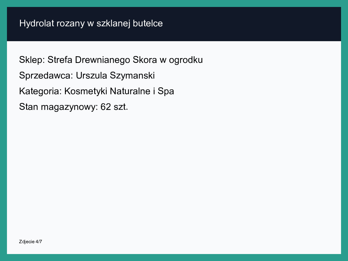 Hydrolat różany w szklanej butelce